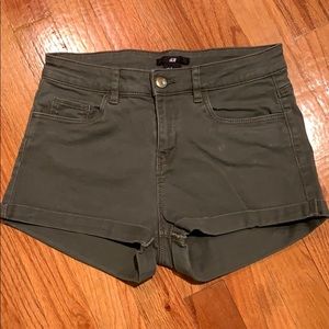 Forest Green High Waisted Shorts